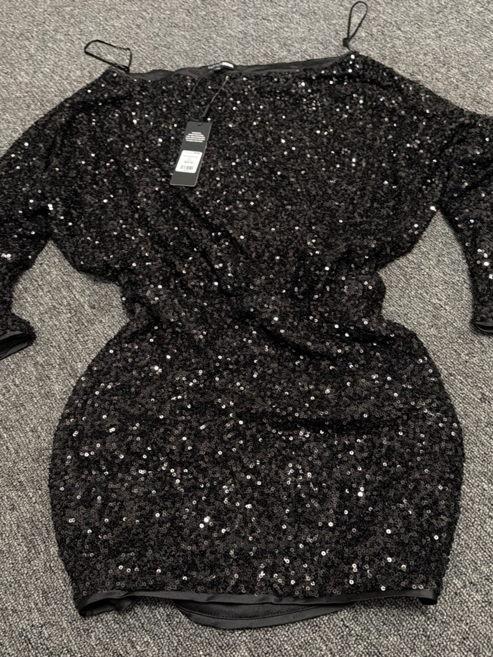 Fashion Nova Black Sequin Mini Dress